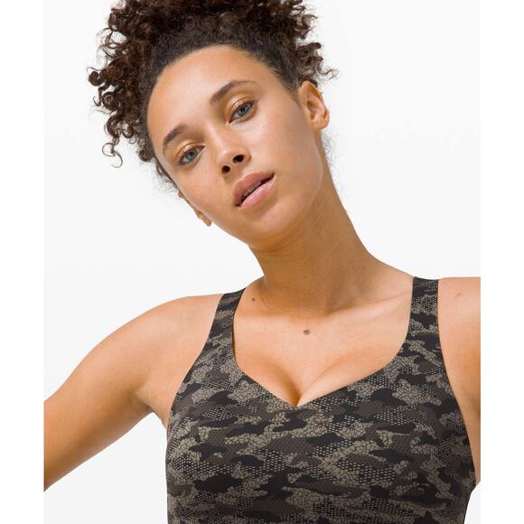 Lululemon Enlite Bra Weave High Support Collage Camo Mini Black Multi Size 32D - Picture 4 of 9